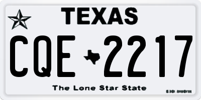 TX license plate CQE2217