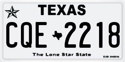 TX license plate CQE2218