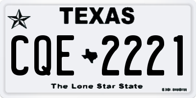 TX license plate CQE2221