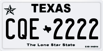 TX license plate CQE2222