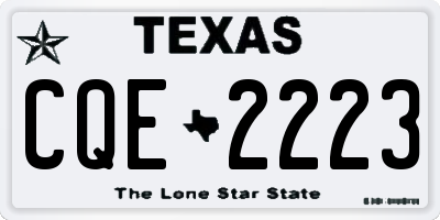 TX license plate CQE2223