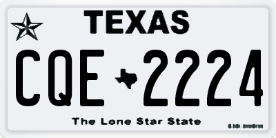 TX license plate CQE2224