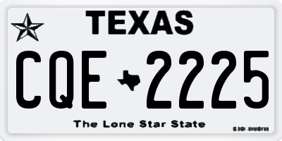 TX license plate CQE2225