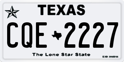 TX license plate CQE2227