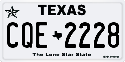 TX license plate CQE2228