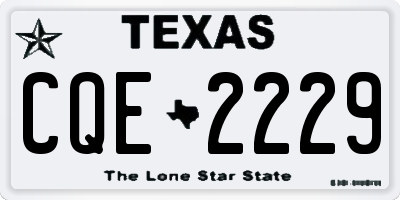 TX license plate CQE2229
