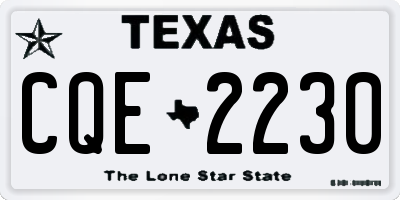 TX license plate CQE2230