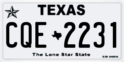 TX license plate CQE2231