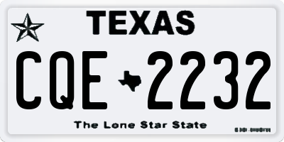TX license plate CQE2232