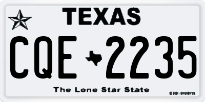 TX license plate CQE2235