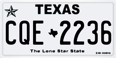 TX license plate CQE2236