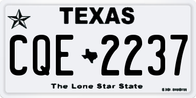 TX license plate CQE2237