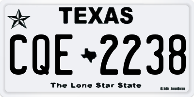 TX license plate CQE2238