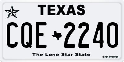 TX license plate CQE2240