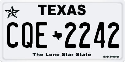 TX license plate CQE2242