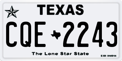 TX license plate CQE2243