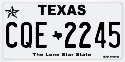 TX license plate CQE2245
