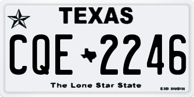 TX license plate CQE2246