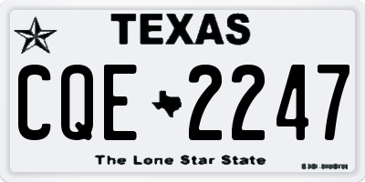 TX license plate CQE2247