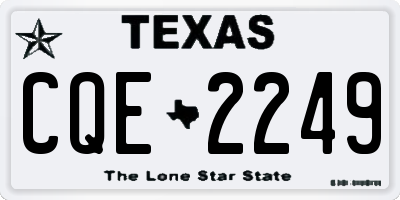 TX license plate CQE2249