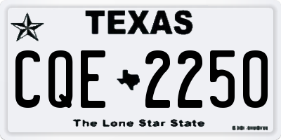 TX license plate CQE2250