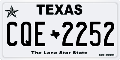 TX license plate CQE2252