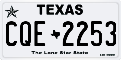 TX license plate CQE2253