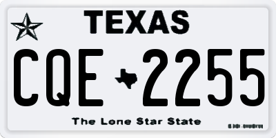 TX license plate CQE2255
