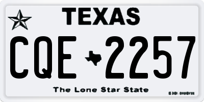 TX license plate CQE2257