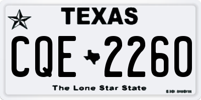 TX license plate CQE2260