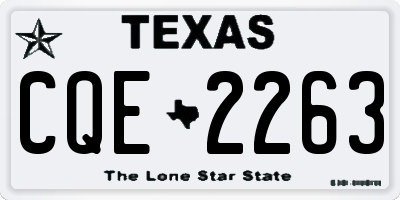 TX license plate CQE2263