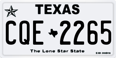 TX license plate CQE2265