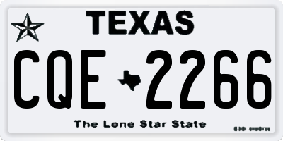TX license plate CQE2266