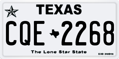TX license plate CQE2268