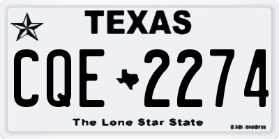 TX license plate CQE2274