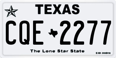 TX license plate CQE2277