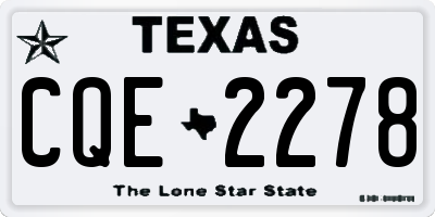 TX license plate CQE2278