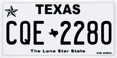TX license plate CQE2280