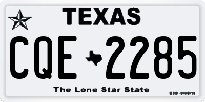 TX license plate CQE2285