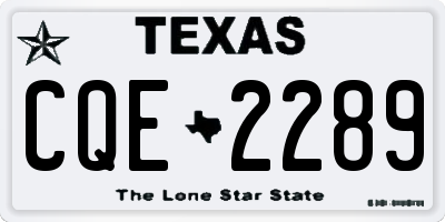 TX license plate CQE2289