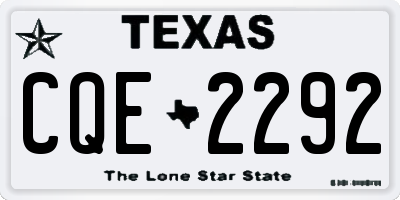 TX license plate CQE2292