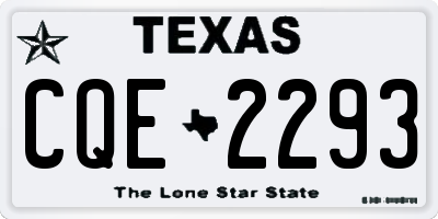 TX license plate CQE2293