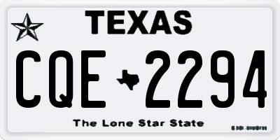 TX license plate CQE2294