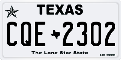 TX license plate CQE2302
