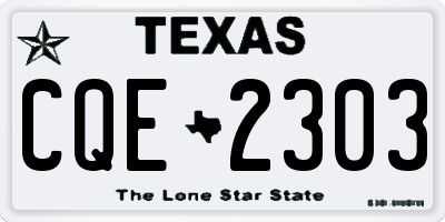 TX license plate CQE2303