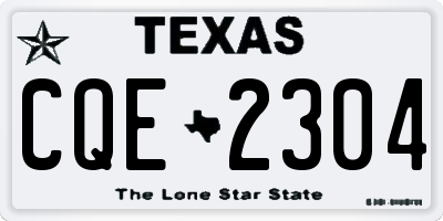 TX license plate CQE2304