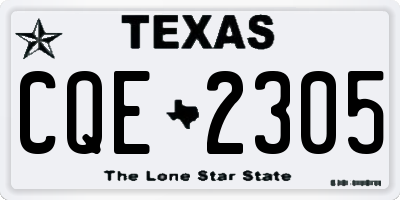 TX license plate CQE2305