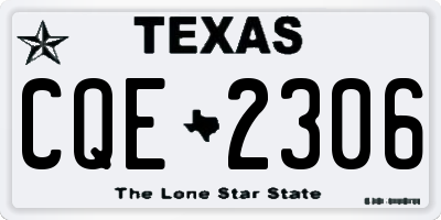 TX license plate CQE2306