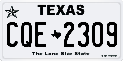 TX license plate CQE2309