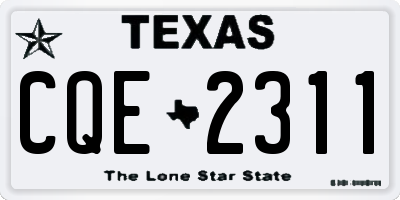TX license plate CQE2311